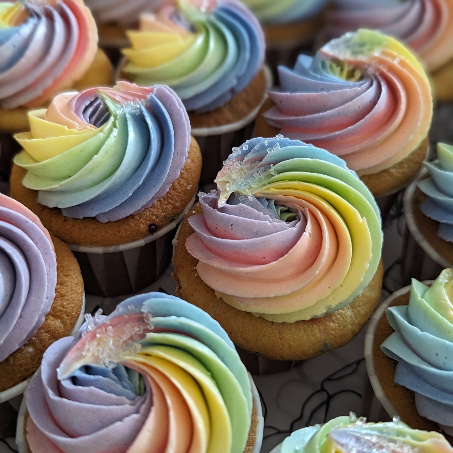 Rainbow Vanilla Cupcakes